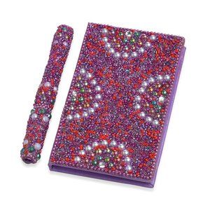 2pc Handcrafted Multi Color Beaded Journal w/Pen